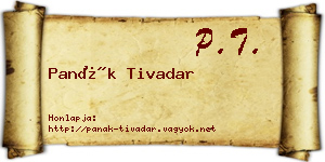 Panák Tivadar névjegykártya